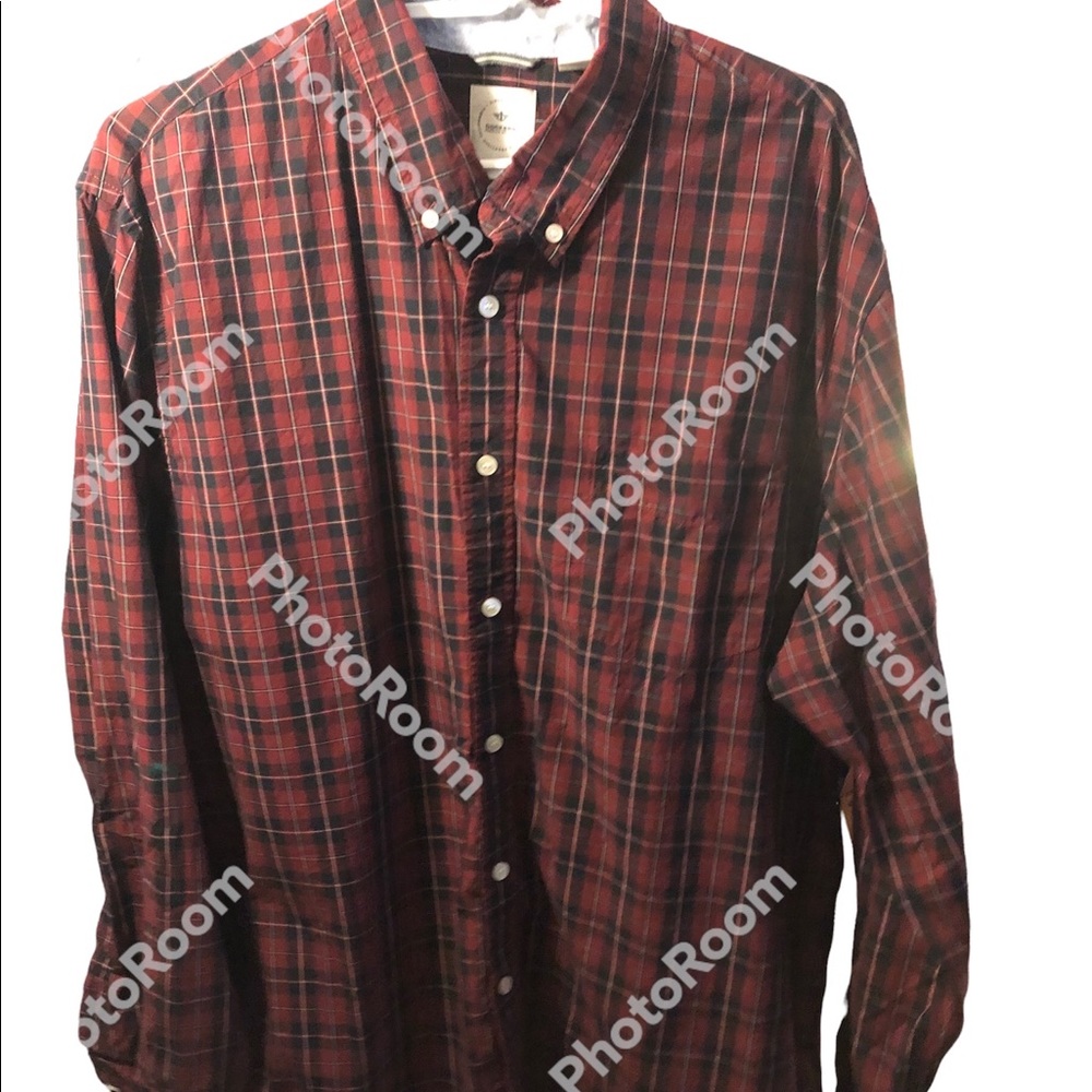 Dockers Men’s Plaid button down long sleeve shirt XL